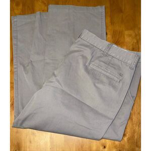 Haggar Life Khaki LK Pants Mens Khaki Beige‎ Plain Front Straight Leg 42x30